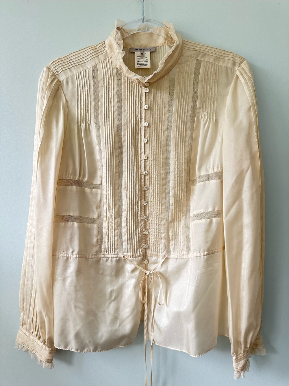 Armand Ventilo Victorian Inspired Silk Blouse 12